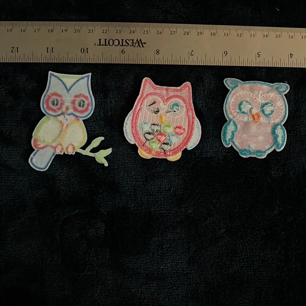 3 🍭$10 Owl patches (3) iron on - Picture 2 of 2